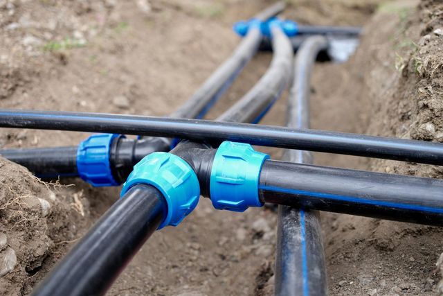 Plumber repairing pipes